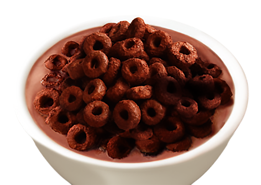 bowl with chocolate donut